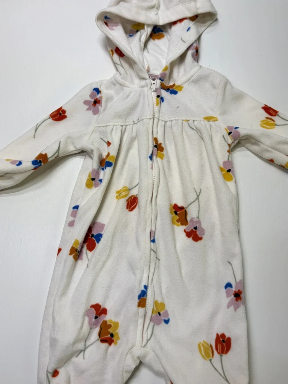 Carter’s 12M Baby Hooded Fleece Animal Print One Piece Sleeper